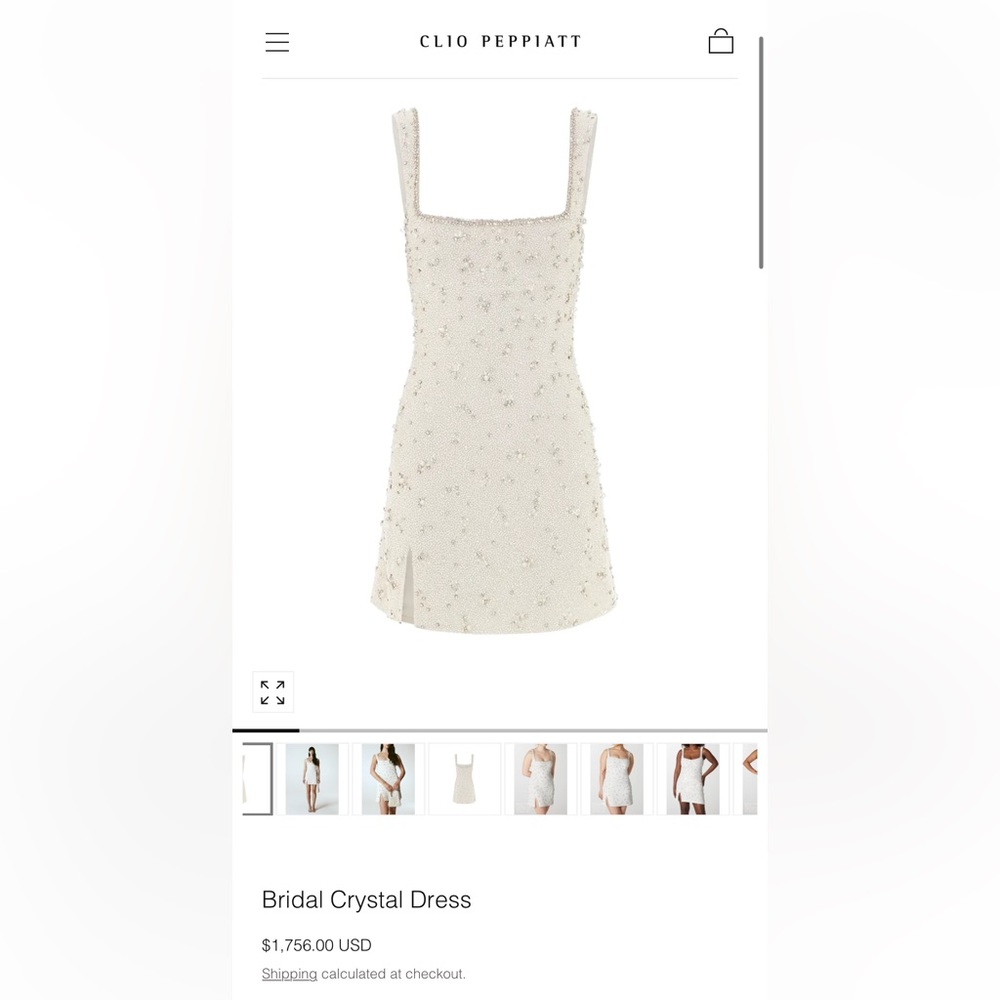 BNWT Clio Peppiatt Beaded Bridal Mini Dress